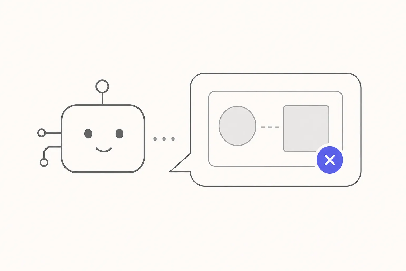 概念示意:AI 自信地输出一张关于品牌的卡片,其中的信息对不上、被标出错误